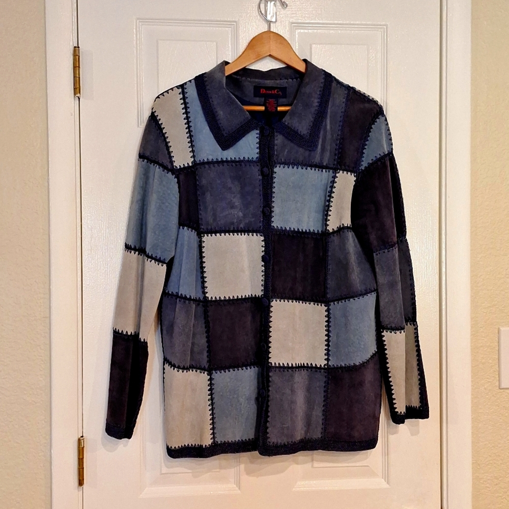 DENIM & CO. Patchwork Suede Jacket